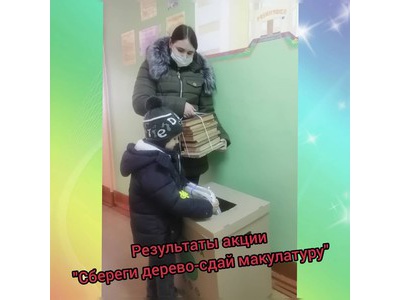 Результаты акции \u0022Сбереги дерево\u002Dсдай макулатуру\u0022